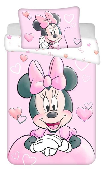 Lenjerie de pat pentru copii din bumbac pentru pătuț 100x135 cm Minnie – Jerry Fabrics