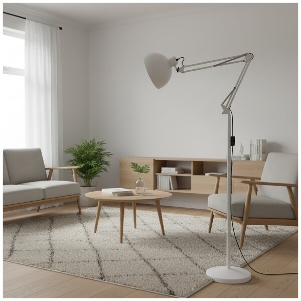 Brilagi - Lampă de podea flexibilă TASKER 1xE27/60W/230V 157 cm albă