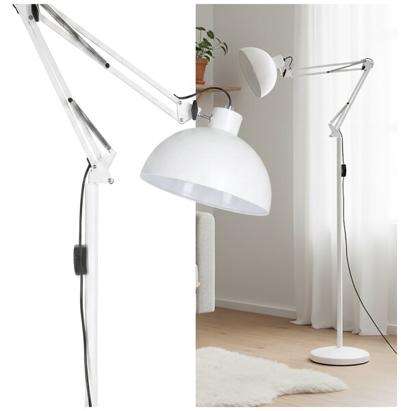 Brilagi - Lampă de podea flexibilă TASKER 1xE27/60W/230V 157 cm albă