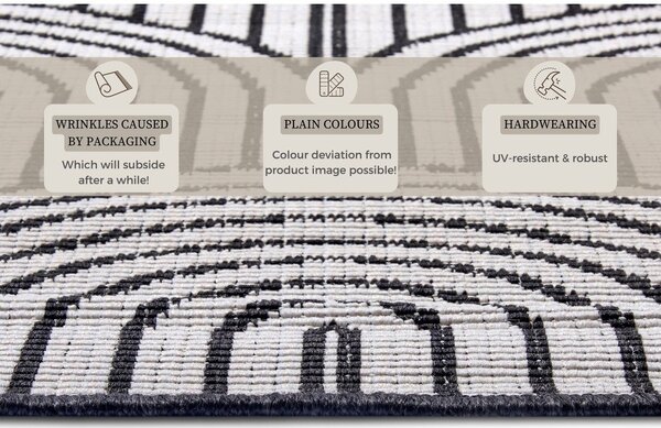 Covor de exterior negru-alb 80x150 cm Pangli Black – Hanse Home