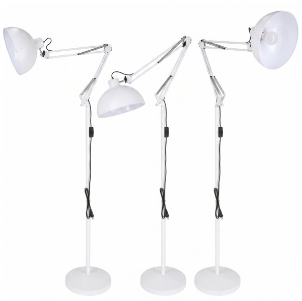 Brilagi - Lampă de podea flexibilă TASKER 1xE27/60W/230V 157 cm albă