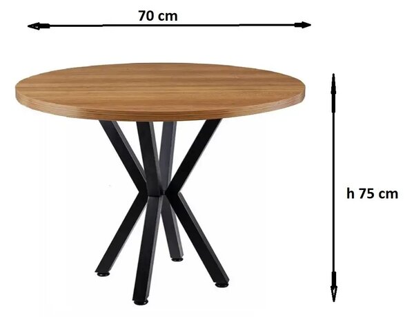 Masa bucatarie mdf rotund texturata, R70 X 75 cm