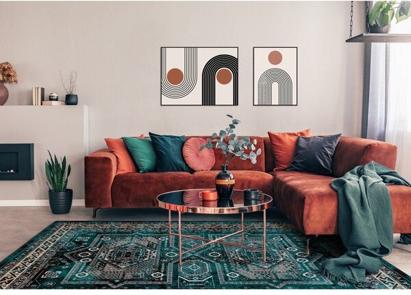 Covor în culoarea petrolului din lână 133x180 cm Mia – Agnella