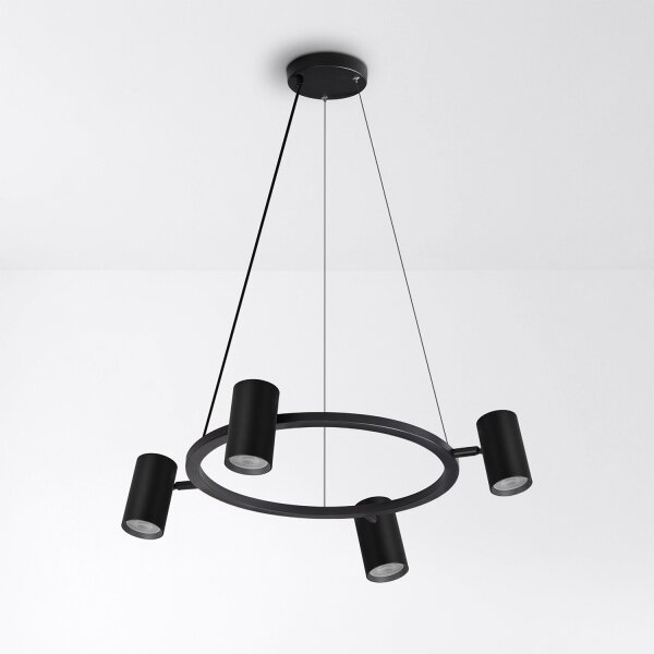 Brilagi - Lustră LED RGBW reglabilă, suspendată pe cablu SELE 4xGU10/6,5W/230V neagră