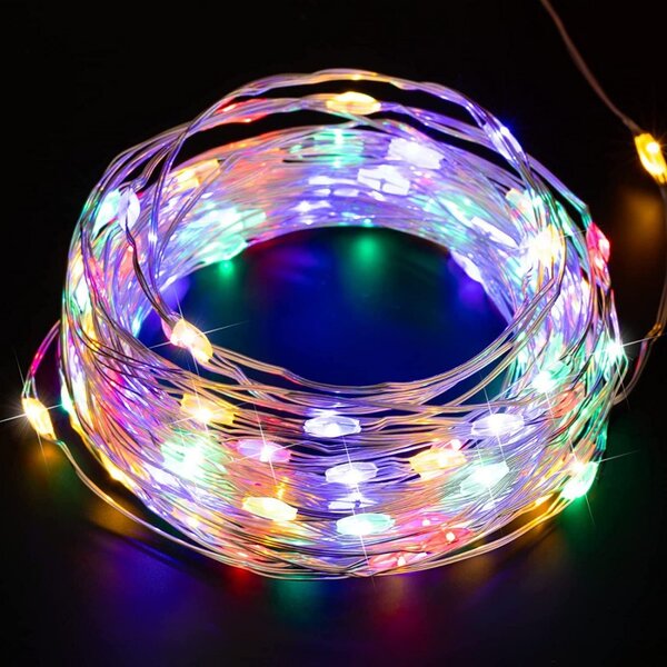 Instalatie de Craciun salina, 10 metri, alimentare cu apa si sare, LED-uri RGB, 7 moduri iluminare, IP65
