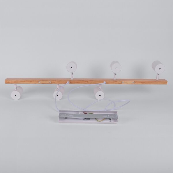 Brilagi - Lustră LED RGBW reglabilă pe cablu SELE 6xGU10/6,5W/230V alb/stejar