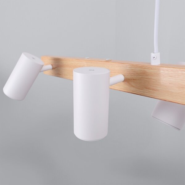 Brilagi - Lustră LED RGBW reglabilă pe cablu SELE 6xGU10/6,5W/230V alb/stejar