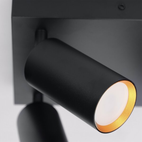 Brilagi - Spot LED RGBW dimerizabil SELE SQUARE 4xGU10/6,5W/230V negru/auriu