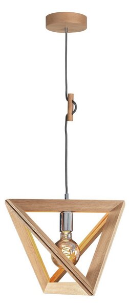 Spot-Light 1271174 - lustru pe cablu TRIGONON 1xE27/60W/230V, stejar mat