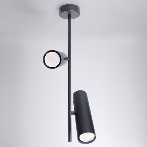 Brilagi - Lustră LED RGBW reglabilă pe tijă BRANCH 2xGU10/6,5W/230V neagră