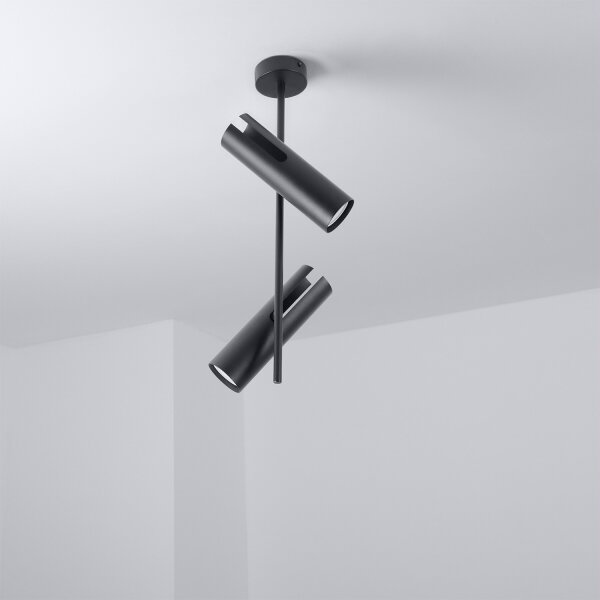 Brilagi - Lustră LED RGBW reglabilă pe tijă BRANCH 2xGU10/6,5W/230V neagră
