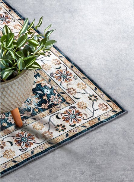 Covor albastru 80x150 cm Saveh Blue Cream – Elle Decoration