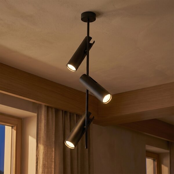 Brilagi - Lustră LED RGBW reglabilă pe tijă BRANCH 3xGU10/6,5W/230V neagră