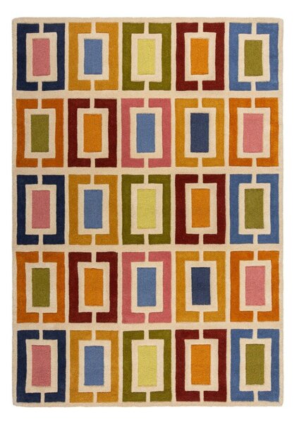 Covor țesut manual din lână 80x150 cm Retro Blocks – Flair Rugs