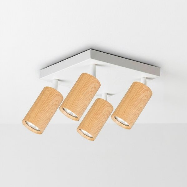 Brilagi - Spot SELE SQUARE 4xGU10/30W/230V alb/decor stejar