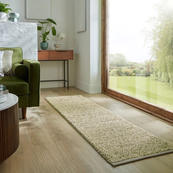 Covor tip traversă kaki țesut manual din amestesc de lână 60x230 cm Minerals – Flair Rugs