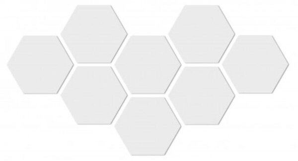Set oglinda decorativa acrilica hexagonala 8 bucati