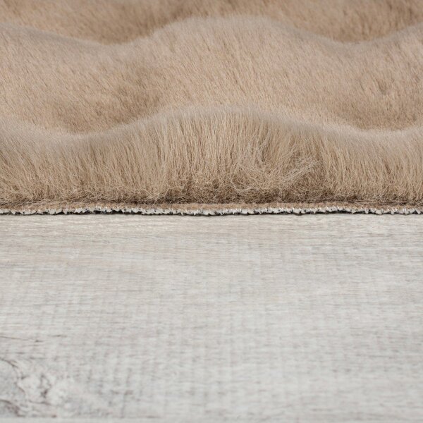 Blană maro sintetică 160x230 cm Waffle Faux Fur – Flair Rugs