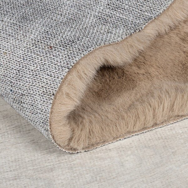 Blană maro sintetică 160x230 cm Waffle Faux Fur – Flair Rugs