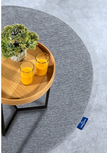 Covor gri țesut manual rotund din lână ø 160 cm Francois – Villeroy&Boch