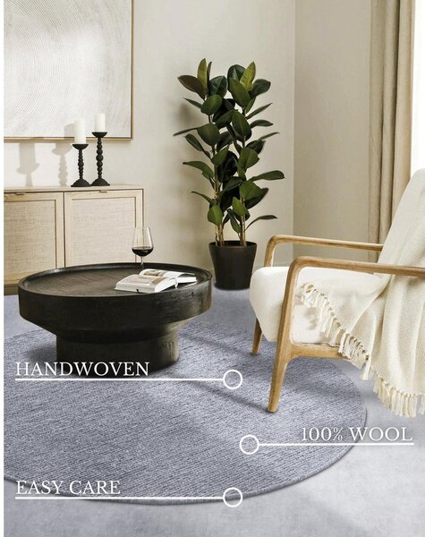 Covor gri țesut manual rotund din lână ø 160 cm Francois – Villeroy&Boch