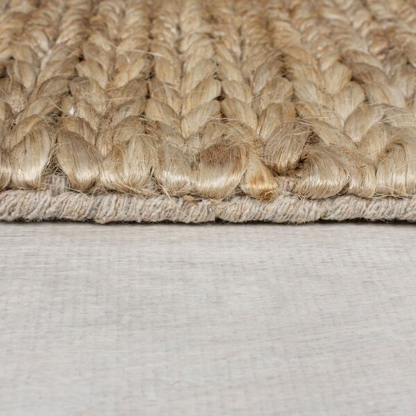 Covor în culoare naturală țesut manual din chenaf 120x170 cm Drew Border – Flair Rugs