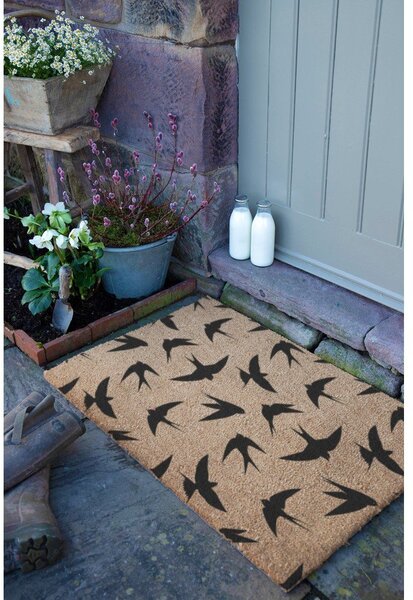 Covoraș de intrare din fibre de nucă de cocos 40x60 cm Swallows – Artsy Doormats
