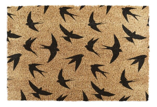 Covoraș de intrare din fibre de nucă de cocos 40x60 cm Swallows – Artsy Doormats