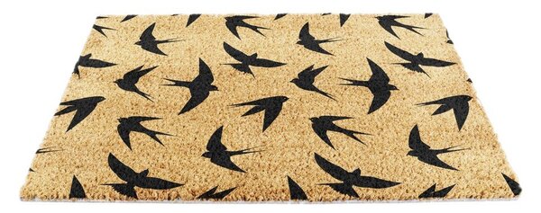 Covoraș de intrare din fibre de nucă de cocos 40x60 cm Swallows – Artsy Doormats