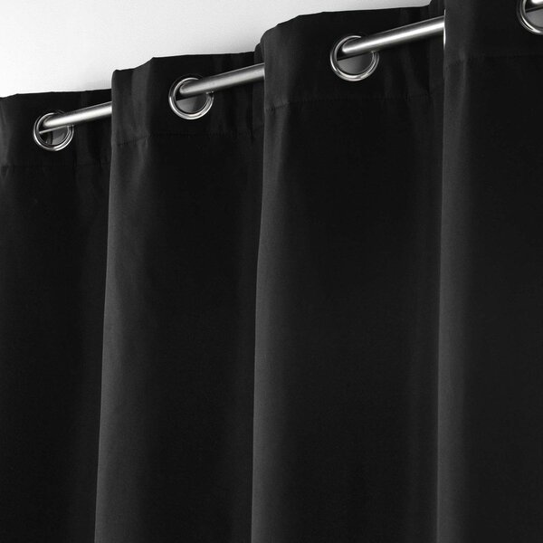 Draperie neagră termoizolantă din microfibră 135x260 cm Micropolar – douceur d'intérieur