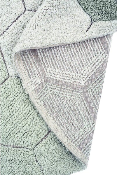 Covor verde deschis lavabil/țesut manual rotund din bumbac ø 140 cm Honeycomb Blue Sage – Lorena Canals