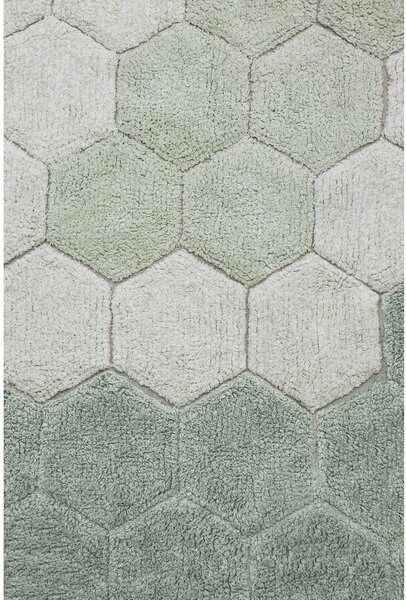 Covor verde deschis lavabil/țesut manual rotund din bumbac ø 140 cm Honeycomb Blue Sage – Lorena Canals