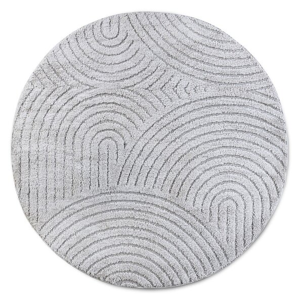 Covor gri deschis rotund ø 160 cm Panglao New York Light Grey – Elle Decoration