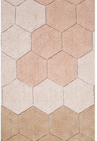 Covor roz deschis lavabil/țesut manual rotund din bumbac ø 140 cm Honeycomb Rose – Lorena Canals