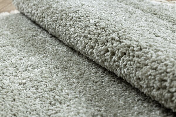 Covor Berber 9000 cerc verde Franjuri shaggy