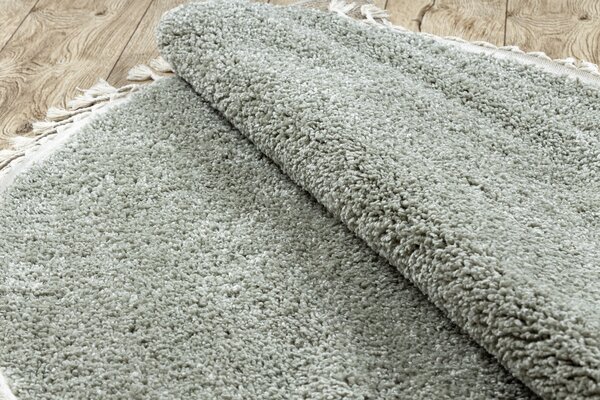Covor Berber 9000 cerc verde Franjuri shaggy