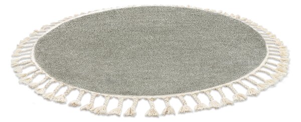 Covor Berber 9000 cerc verde Franjuri shaggy