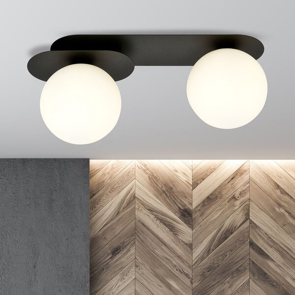 Emibig Plaza lampă de tavan 2x10 W negru-opal 1118/2