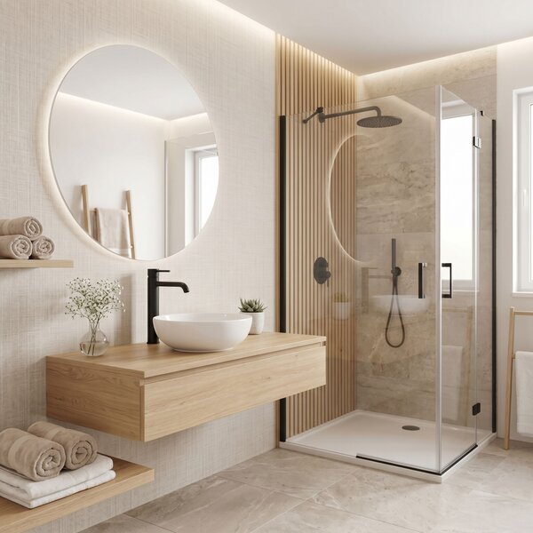 Baterie pentru baie Rea Rivo Black High