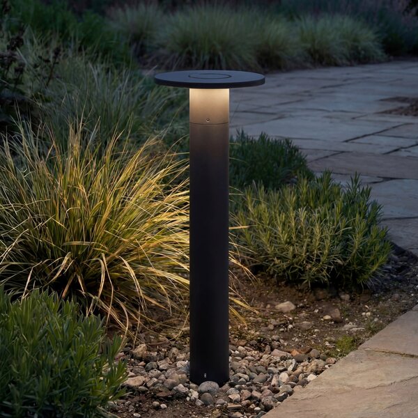 Arcchio bornă luminoasă LED Tovio, înălțime 65 cm, antracit, Negru, Aluminiu, Modern