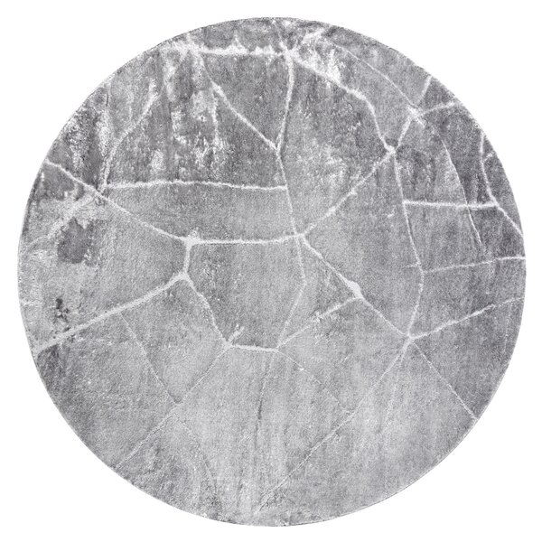 Covor MEFE modern Cerc 2783 Marmură - structural două niveluri de lână gri inchis