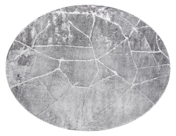 Covor MEFE modern Cerc 2783 Marmură - structural două niveluri de lână gri inchis