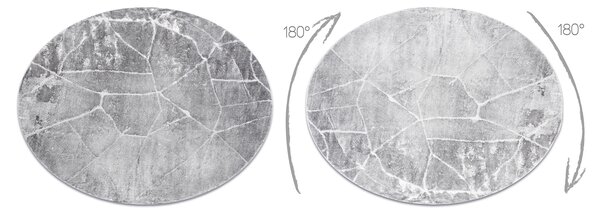 Covor MEFE modern Cerc 2783 Marmură - structural două niveluri de lână gri inchis