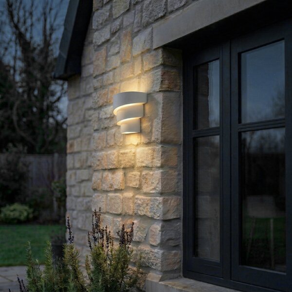 Lindby LED-Aparec de iluminat exterior Valir, alb, trei abajuri, IP54, Alb, Aluminiu, Design