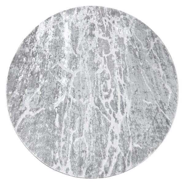 Covor MEFE modern Cerc 6182 Beton - structural două niveluri de lână gri