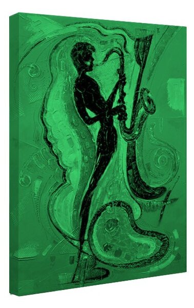 Tablou fosforescent Muzicant cantand la saxofon