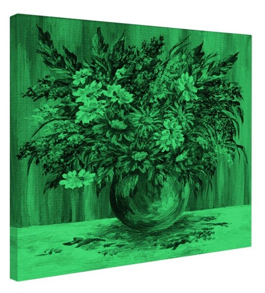Tablou fosforescent Flori de musetel in vaza de lut