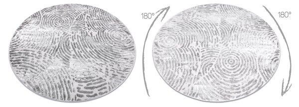 Covor MEFE modern Cerc 8725 amprentă digitală - structural două niveluri de lână gri