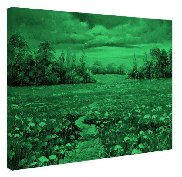 Tablou fosforescent Drum printre flori