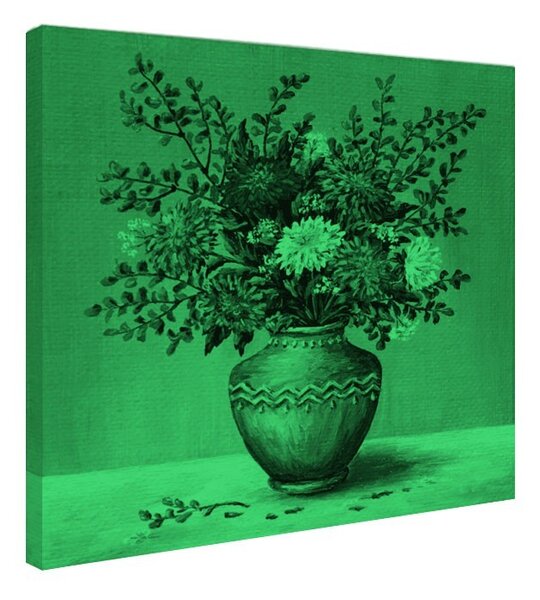 Tablou fosforescent Flori de Ochiul boului in amfora de lut
